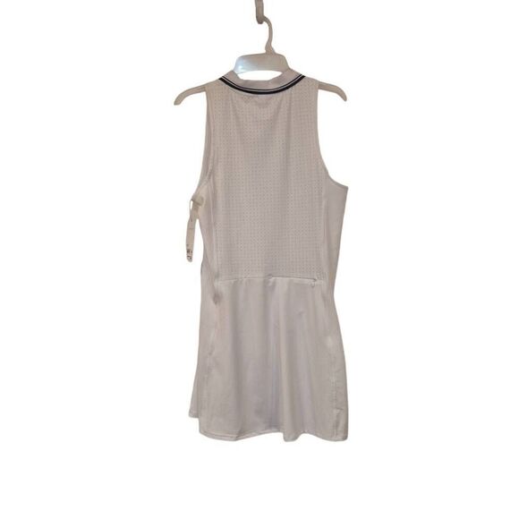 90 Degrees Women's White Poly/Spandex Lux Monet Sleeveless Tennis Golf Dress NEW - Picture 6 of 9